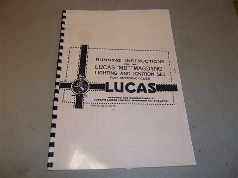 WORKSHOP INSTRUCTION MANUAL FOR LUCAS M/C MAG DYNO LIGHTING & IGNITION LUC05 | eBay