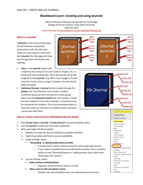 Creating and Using Journals - College of Human Sciences