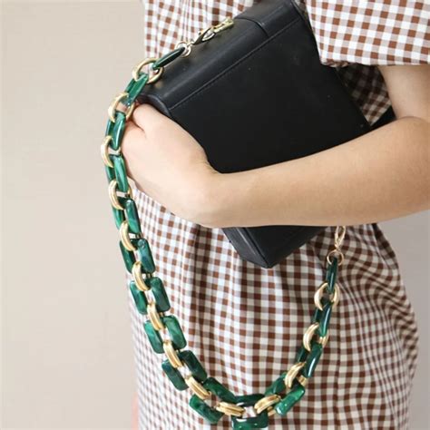 Designer 50cm Acrylic Alloy Bag Strap DIY Women Handbag Belt Luxury ...