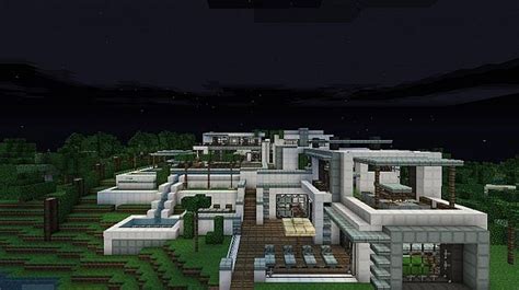 Modern Hillside Mansion Minecraft Map
