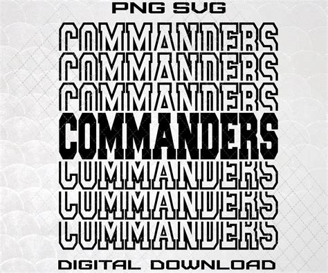 Commanders Football Svg - Etsy