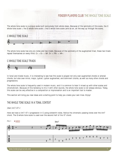 Exploring the Versatility of the Whole Tone Scale in Tonal Contexts Over Common Chord ...