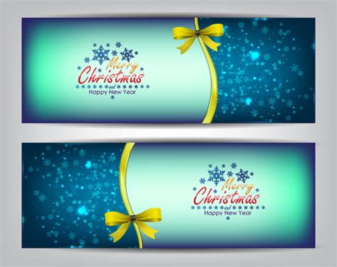 Christmas bows banners design vector eps | UIDownload