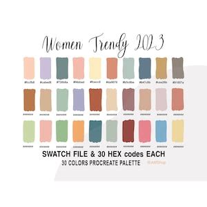 Women Trendy 2023, Color Palette, Color Forecast, Ipad, Procreate App ...