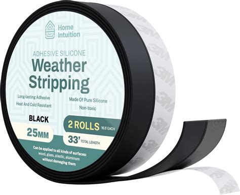 Amazon.com: Silicone Weather Stripping Door Seal Strip - 33 Feet 2 Pack ...