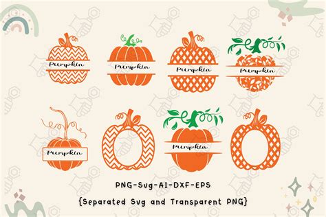 Pumpkin Svg, Pumpkin Monogram Frame | Creative Market