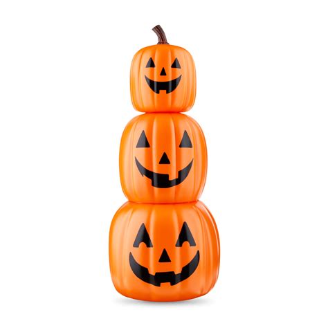 Halloween 24 inch Orange Stackable Pumpkins Decoration, Way To Celebrate - Walmart.com