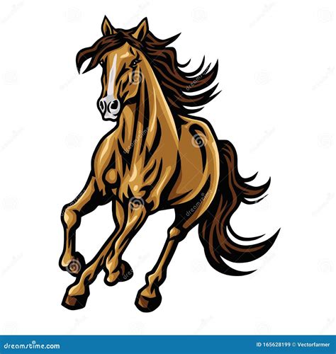 Mustang Horse Running Vector Mascot Logo Illustration Illustration 165628199 - Megapixl