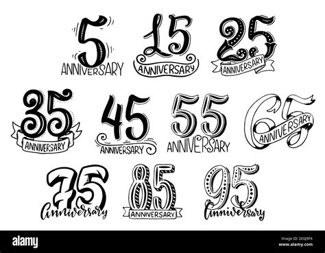 Logo anniversaire 5 Banque d'images noir et blanc - Alamy