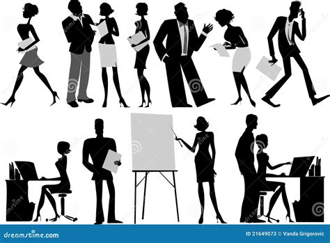 Office workers silhouettes stock vector. Illustration of communication - 21649073