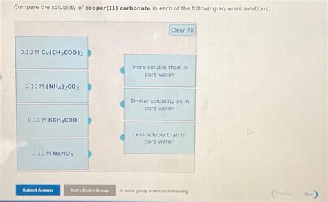 Solved Compare the solubility of copper(II) carbonate in | Chegg.com