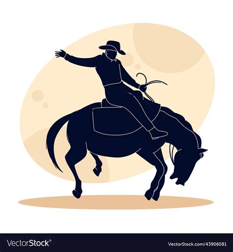 Flat design cowboy silhouette Royalty Free Vector Image