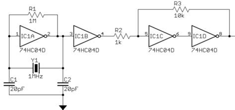 Using CMOS Schmitt trigger inverters in quartz crystal oscillator ...