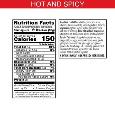 Cheez-It® Hot and Spicy Cheese Snack Crackers, 1 ct / 12.4 oz - Fred Meyer