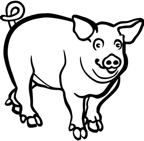 Pig - black and white clipart. Free download transparent .PNG | Creazilla