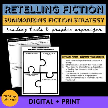 Retelling Graphic Organizer Summarizing Fiction Strategy and Activity