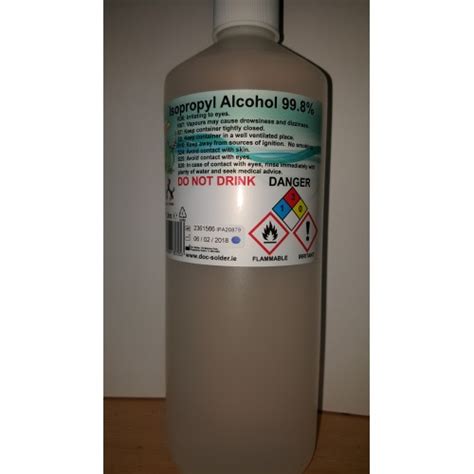 1L Isopropyl Alcohol Rubbing Alcohol Isopropanol Dublin Doc Solder