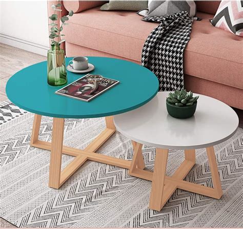 Amazon.com: Living Room Coffee Table Set of 2, Round Side Table for Small Spaces, Nesting Tables ...