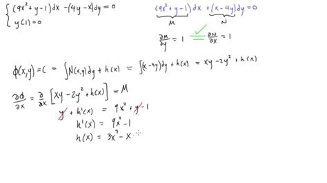 Exact differential equations example #2 - YouTube