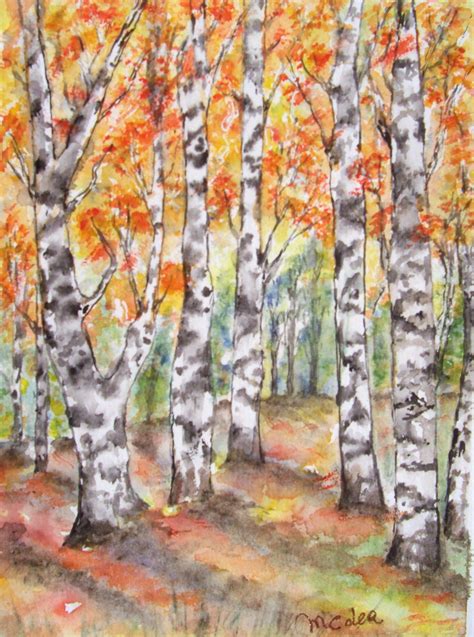 "bosco di Betulle" watercolor 18x27 -by Maria Cristina De Amicis | Art inspiration, Landscape ...