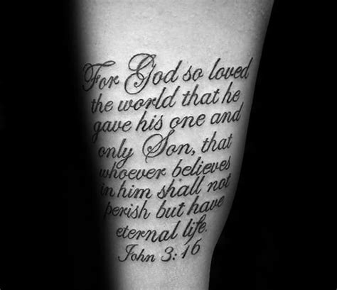 30 John 3 16 Tattoo Designs For Men - Religious Ink Ideas