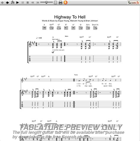 ACDC Highway to Hell Guitar Tab : Free ACDC Guitar Tabs