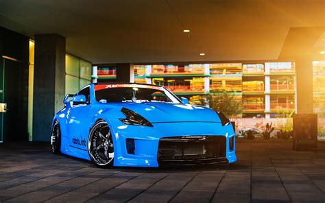 Fondos de Pantalla 1920x1200 Tuning Nissan 370z Frente Celeste Coches descargar imagenes