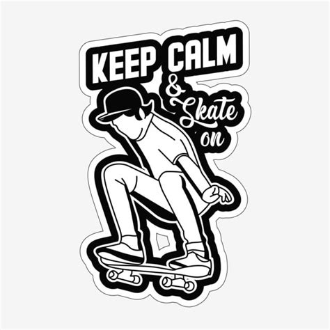 Skateboard Sticker With White Color, Stick Drawing, Color Drawing, Sticker Drawing PNG and ...