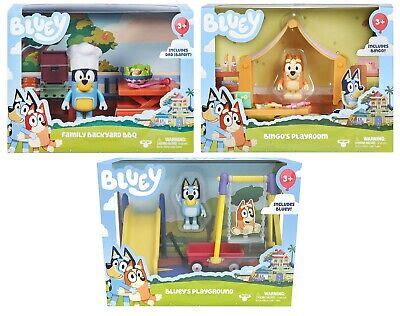 BLUEY PLAYSETS PLAYGROUND BANDIT BACKYARD BBQ BINGOS PLAYROOM | eBay