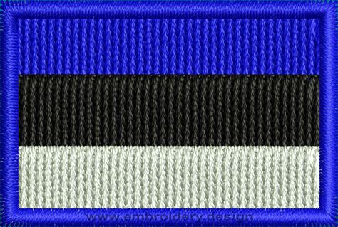 Design embroidery Flag of Estonia Mini with Colour Trim by embroidery design