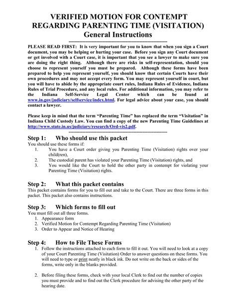 Contempt Of Court Form Indiana ≡ Fill Out Printable PDF Forms Online