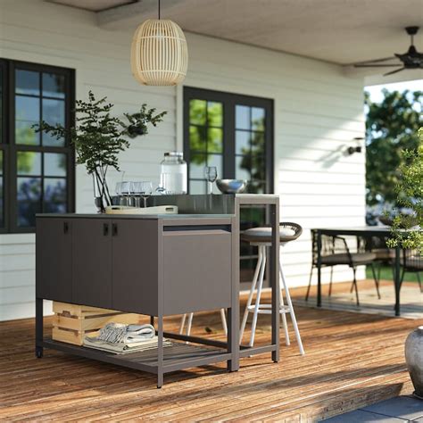 BÅTSKÄR bar table, outdoor/dark gray, 471/4x153/4" - IKEA