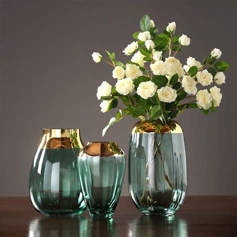 Modern glass vase Originality Light luxury Hydroponics flower vase Tabletop terrarium glass ...