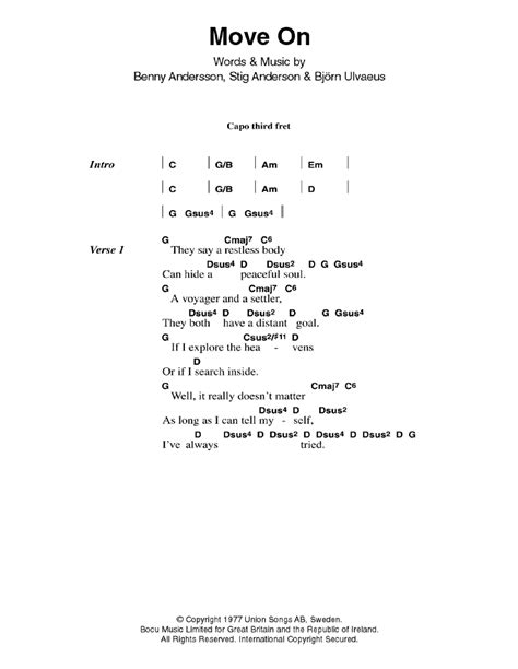 Move On by ABBA - Guitar Chords/Lyrics - Guitar Instructor