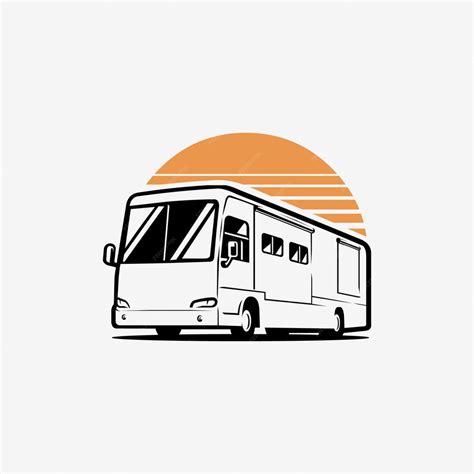 Premium Vector | Rv motorhome campervan caravan vector art silhouette monochrome isolated