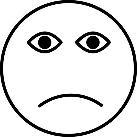 Sad Face Clipart Black and White Free - Clipart World