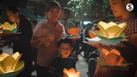 Lanterns on the River at Saigon's Dieu Phap Pagoda - YouTube