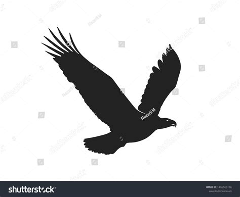 Eagle Flight Isolated Vector Silhouette Image Stock Vector (Royalty ...