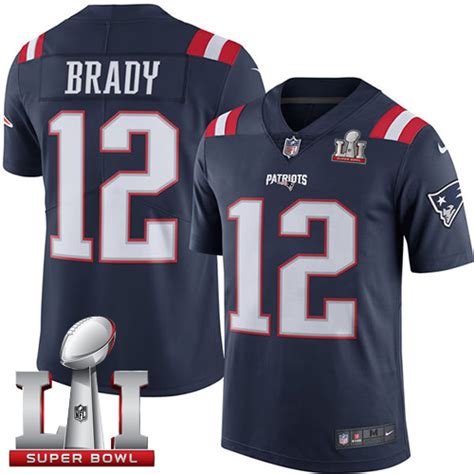 Nike Patriots #12 Tom Brady Navy Blue Super Bowl LI 51 Men’s Stitched ...