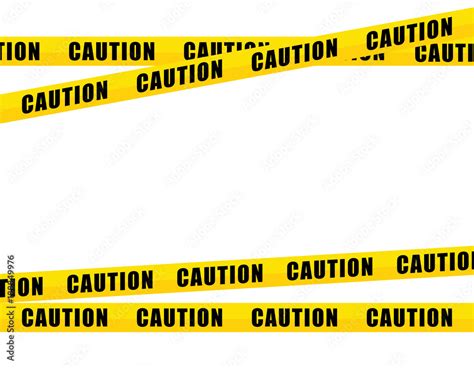 yellow caution tape, isolated on white background Stock Vector | Adobe ...