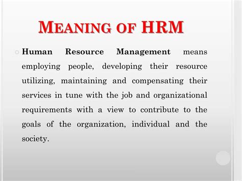 Human Resources Management The Definition Of Human