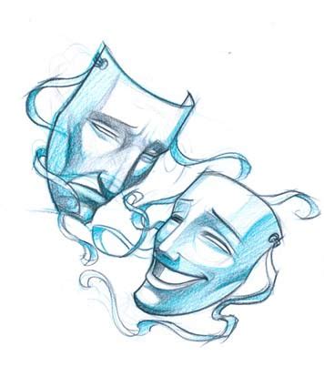 Comedy And Tragedy Masks Drawing at GetDrawings | Free download