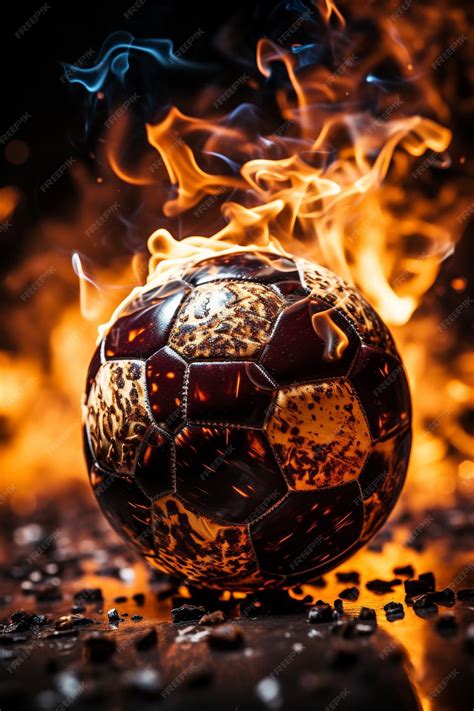 Premium AI Image | soccer ball fire HD 8K wallpaper Stock Photographic ...