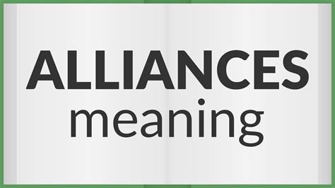 Alliances | meaning of Alliances - YouTube