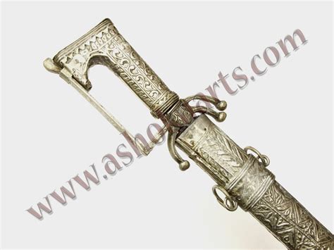 Moroccan Nimcha sword with silver mounts and stamped blade ashoka arts ...