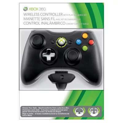 Xbox 360 Black Wireless Controller with Play & Charge Kit - Sam's Club