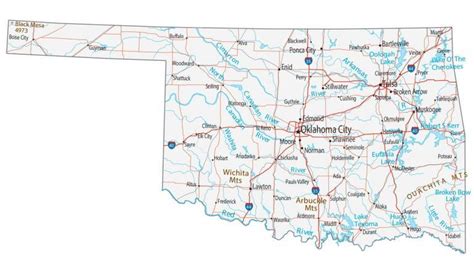 Map of Oklahoma - Cities and Roads - GIS Geography