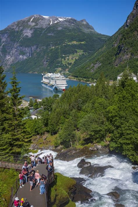 The Waterfall Walk of Geiranger, Norway Editorial Photo - Image of ...