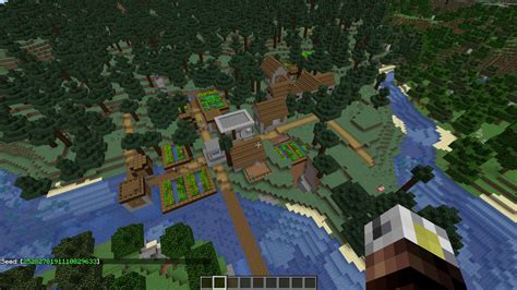 Perfectly generated spruce village right next to spawn. : r/Minecraft