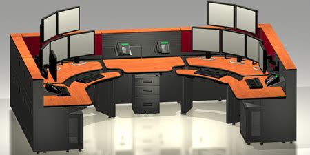 Rugged Sit-Stand Operator Console Furniture and Dispatch Furniture